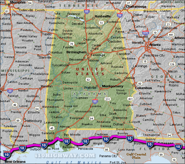 I 10 Alabama Map