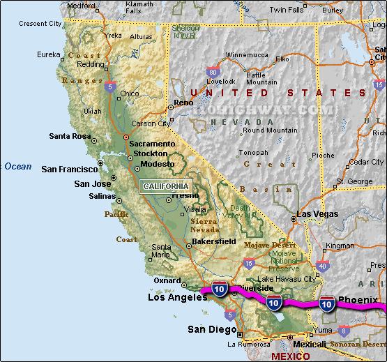 i-10 California Map